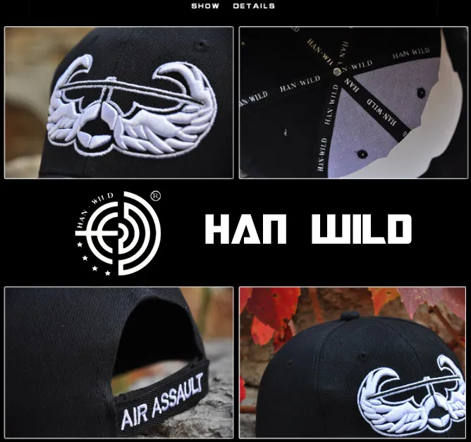 Бренд HAN WILD, бейсбольная Кепка с вышивкой, весенняя, американская, армейская шапка, США, авиационный штурмовой логотип, регулируемая для взрослых мужчин и женщин, тактическая Кепка