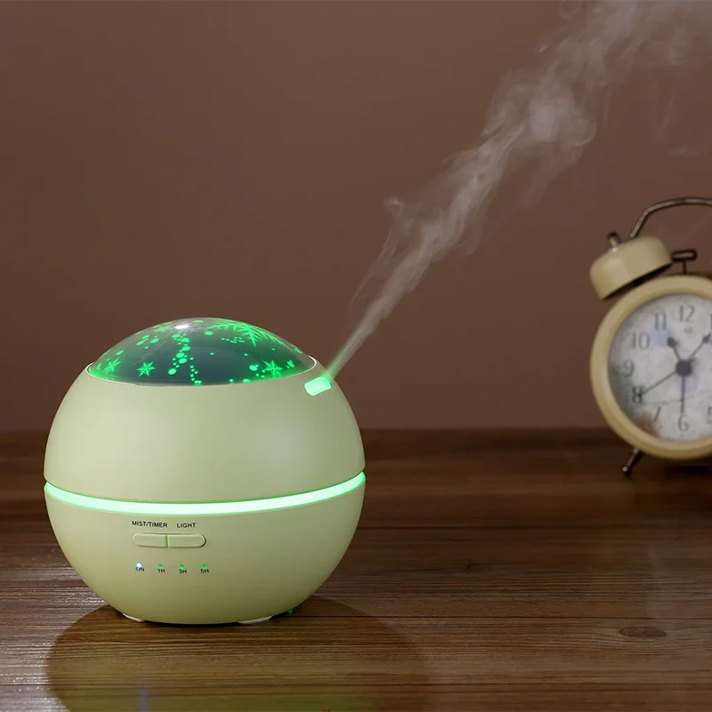 

LED Projection Night Light Ultrasonic Air Humidifier Household Electric Aroma Essential Oil Diffuser 150ML DC12V Night Lamp