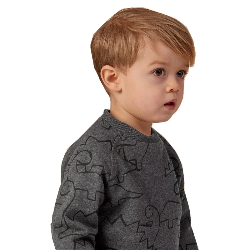 Футболки для мальчиков; Осенние Топы с длинными рукавами; детский хлопковый свитер с аппликацией динозавра; Детские рубашки для мальчиков; Одежда для мальчиков