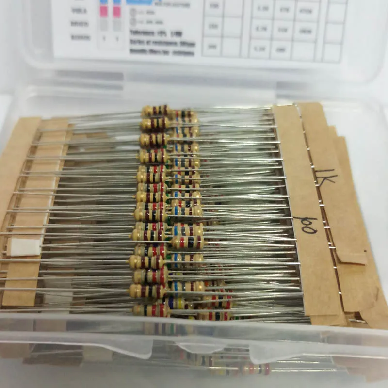 300Pcs 1/4W 5% 10 Ohm ~1M Resistors Assorted Kit Set 30 Kinds Each Value Carbon Film Pack BOX