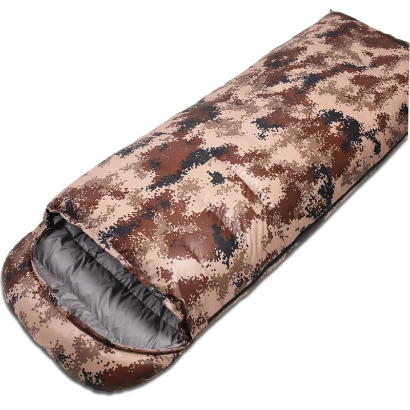 Free Shipping  2.7kg Camouflage Professional Envelope Sleeping Bag Foldable Hooded Cotton Sleeping Bag Splicing Ou