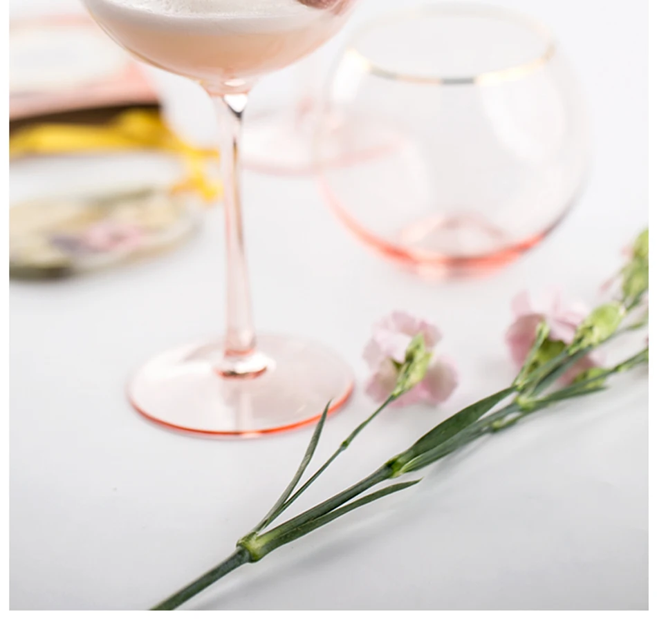 Европа ручная роспись Золотой бессвинцовый хрустальный стеклянный бокал для вина розовый бокал красное вино бокал домашний бокал для коктейля десертная чашка для воды