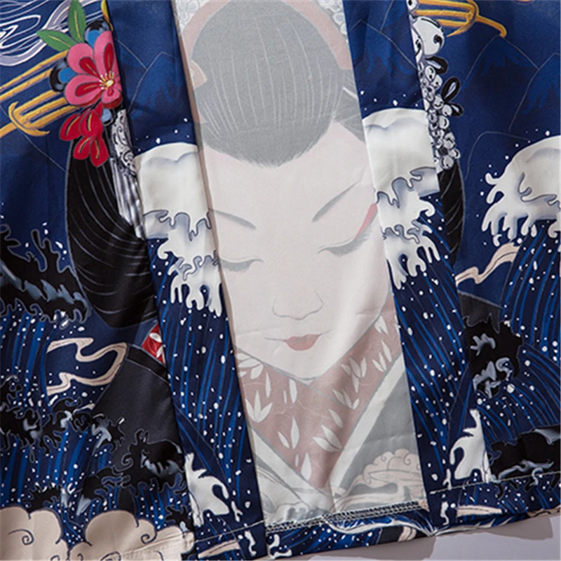 Bebovizi Brand 2019 Man Casual Clothes Japan Style Thin Kimono Men Japanese Summer Streetwear Ukiyo E Print Robe Jacket