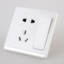 Настенная розетка для домашнего интерьера, 86 скрытых больших досок, белый нефрит, розетка с пятью отверстиями с двойным переключателем управления, 10 А ПК 2