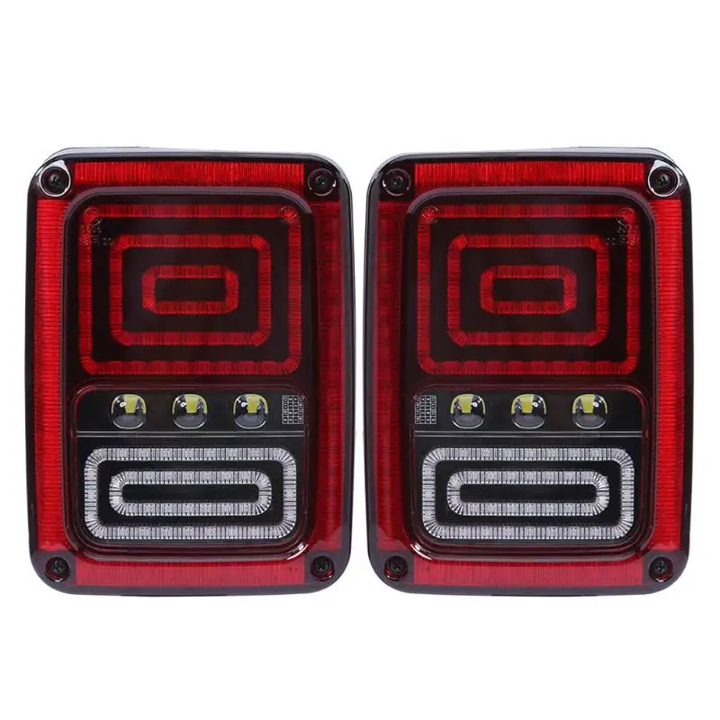 Best 2Pcs LED Tail Lights Brake Lamp 2th Generation US for Jeep Wrangler 07-16/07-15 Auto Rear Turn Signal Reverse Backup Taillight 5