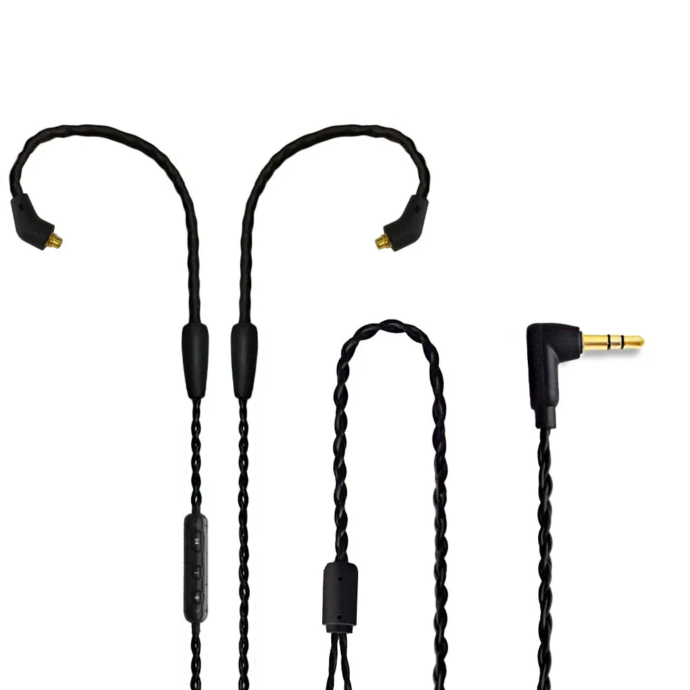 

Freeshipping Upgrade Silver Plated MMCX Earphone Cable with Microphone Universal Remote Braided Wire for CIEM IEM In-ear Monitor