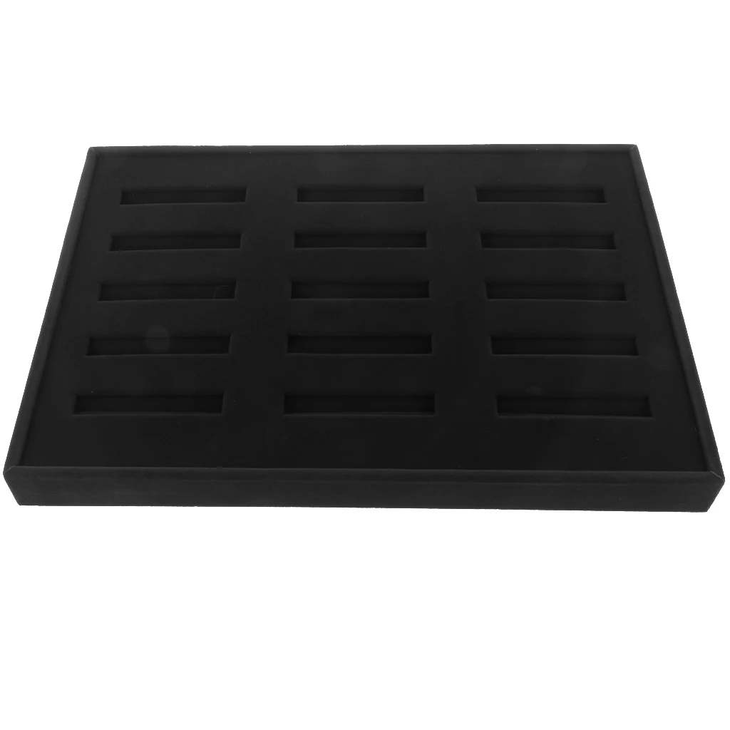 MagiDeal 15 Slots Insert Bracelet Organizer Tray Stores Jewelry Shop Cuff Bangle Large 35X24x2cm
