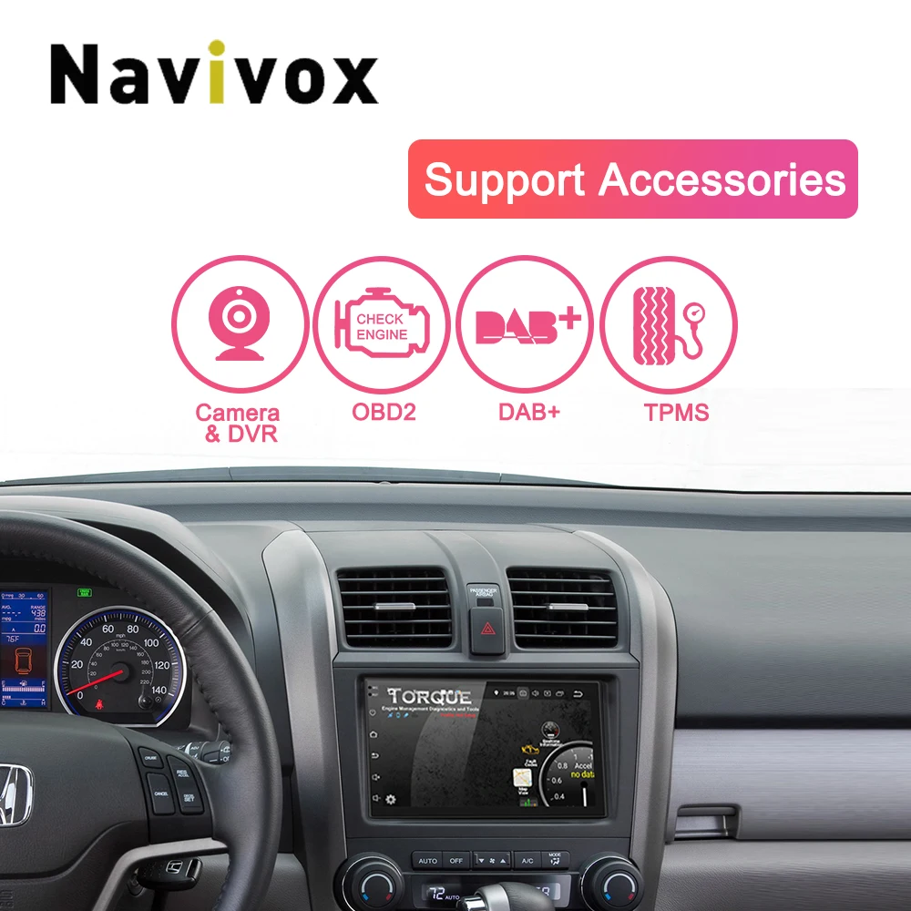 Navivox 2 Din Android 9.0 Car GPS Radio For Volkswagen Nissan Multimedia Universal Car DVD GPS Navi