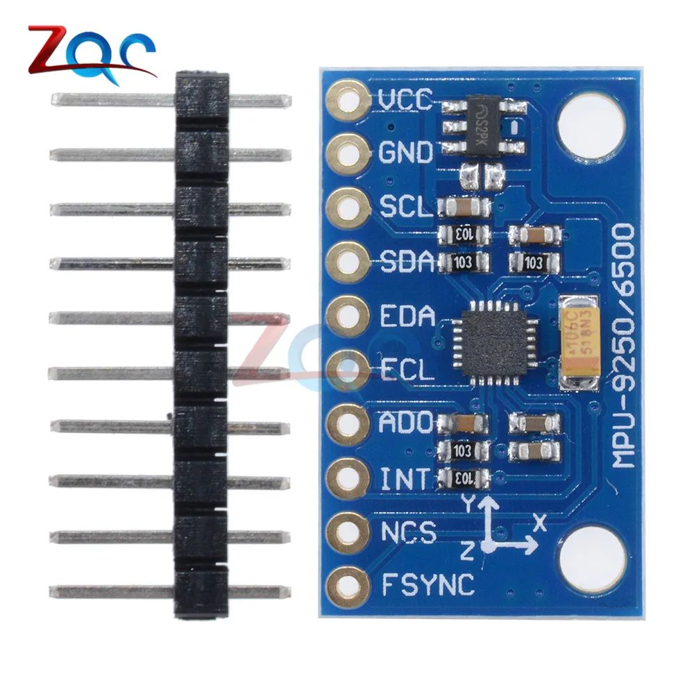 

SPI IIC/I2C GY-9250 MPU 9250 MPU-9250 9-Axis Attitude Gyro Accelerator Magnetometer Sensor Board Module MPU9250 3-5V Power