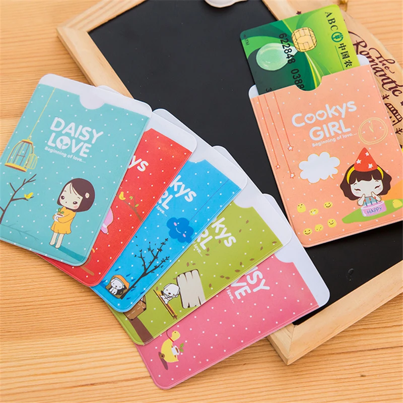 

30pcs Cute Bus Card Cover Mini Plastic Card Holder 6.5x9.5cm card organizer