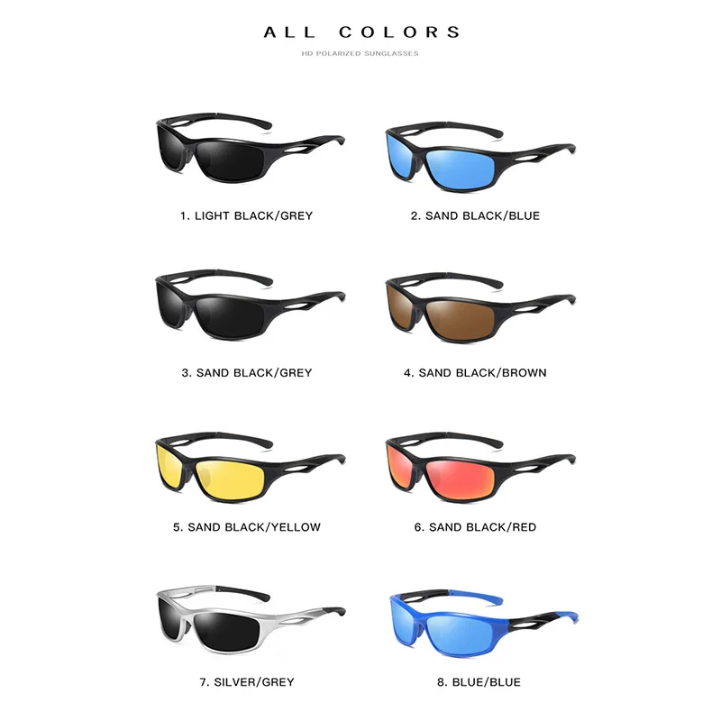 Для мужчин спортивные солнцезащитные очки TR90 рамка Рыбалка очки Открытый Драйв Верховая езда Кемпинг Гольф Ночное видение очки с Чехол