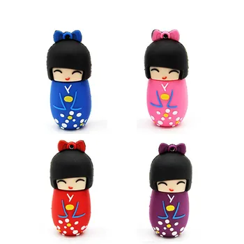 

USB Flash Drive 64G Pen Drive 32G 16G Style Japanese Doll Toy Pendrive