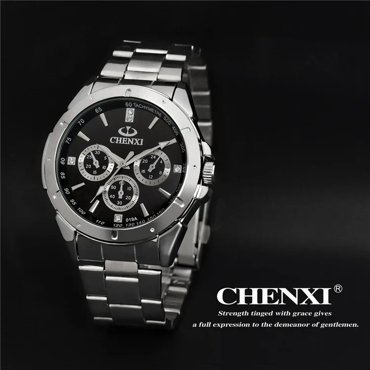 Часы для мужчин известных брендов CHENXI кварцевые часы мужские роскошные серебряные наручные часы из нержавеющей стали мужские часы Relogio Masculino
