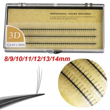 120 шт индивидуальные 3D волны 0,07 C Черные Накладные ресницы из искусственной норки натуральные профессиональные Длинные Накладные ресницы 8~ 14 мм