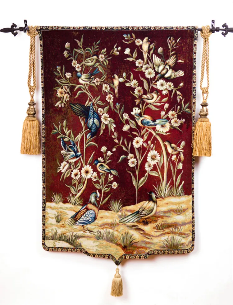 Beautiful tapestry 100 cotton woven tapestry home decoration flowers