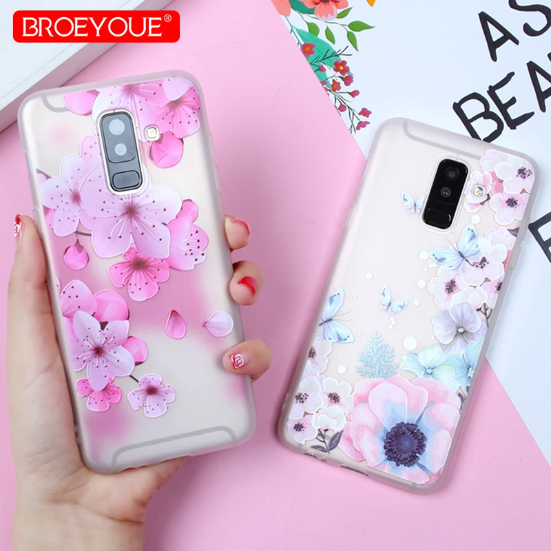 

Case For Samsung Galaxy S8 S9 Plus A7 2017 S7 Edge Note 9 Case Galaxy A3 A5 J3 J5 J7 2017 3D Relief Flower Silicon Phone Case