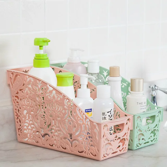 Plastic Storage Basket Bathroom Makeup Organizer for Cosmetics Storage