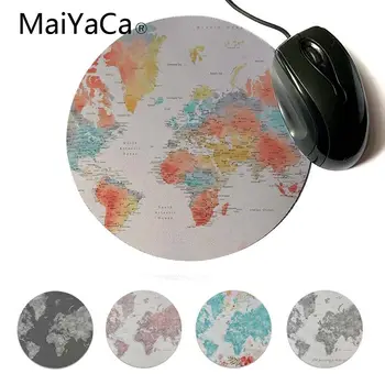 

MaiYaCa Colorful Watercolor World Map With Cities Gamer Speed Mice Retail Customized Your Own Style Round Mouse pads