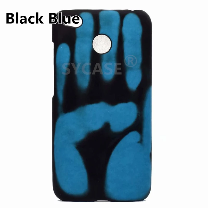 Black blue SY чехол Чехол для Redmi 4x термочувствительный цвет для Xiao mi 8 чехол mi 8 Матовый ПК термосенсор половина упаковка крышка - Цвет: Black blue