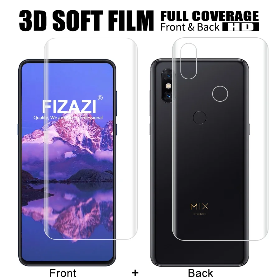 FIZAZI передняя + задняя мягкая пленка для Xiaomi mi x 3 экран полная крышка протектор 2