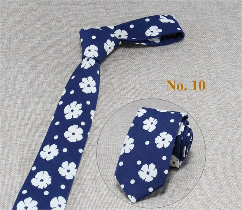 Модные Для мужчин галстуки дизайнер Corbatas Gravata Тонкий цветочный Тощий Галстук Свадьба Для мужчин подарок хлопок досуг Cravatta Cravatte Pour Homme