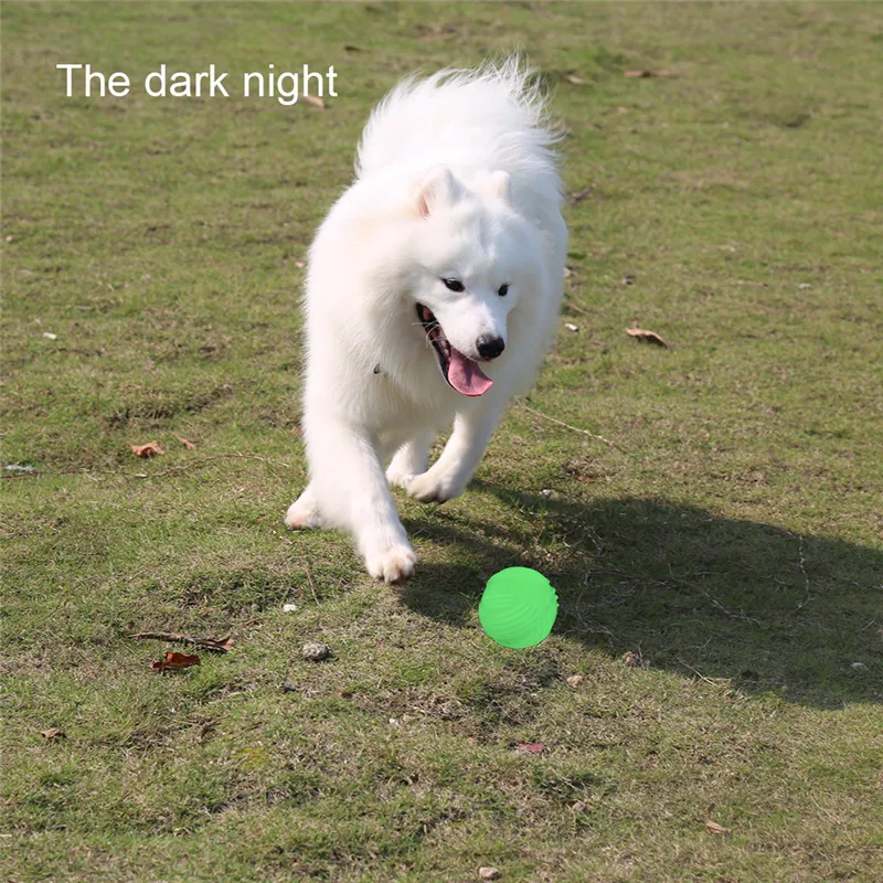 1 шт. милый ТПР мяч светится в темноте мяч с полосками для домашних животных жевательная игрушка мяч товары для животных высокое качество