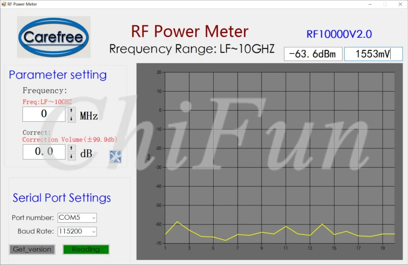 RF100000-V2.0 с литиевой батареей RF измеритель мощности RF затухание мощности может быть установлен