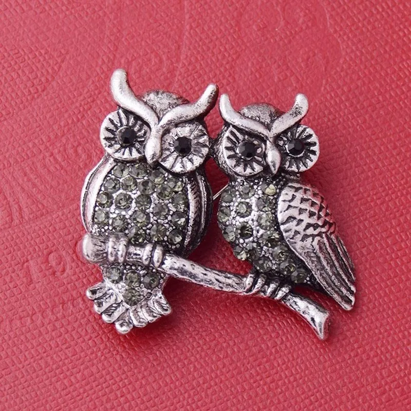 

Red Trees Brand Animal Owl Vintage Brooches For Women In Box