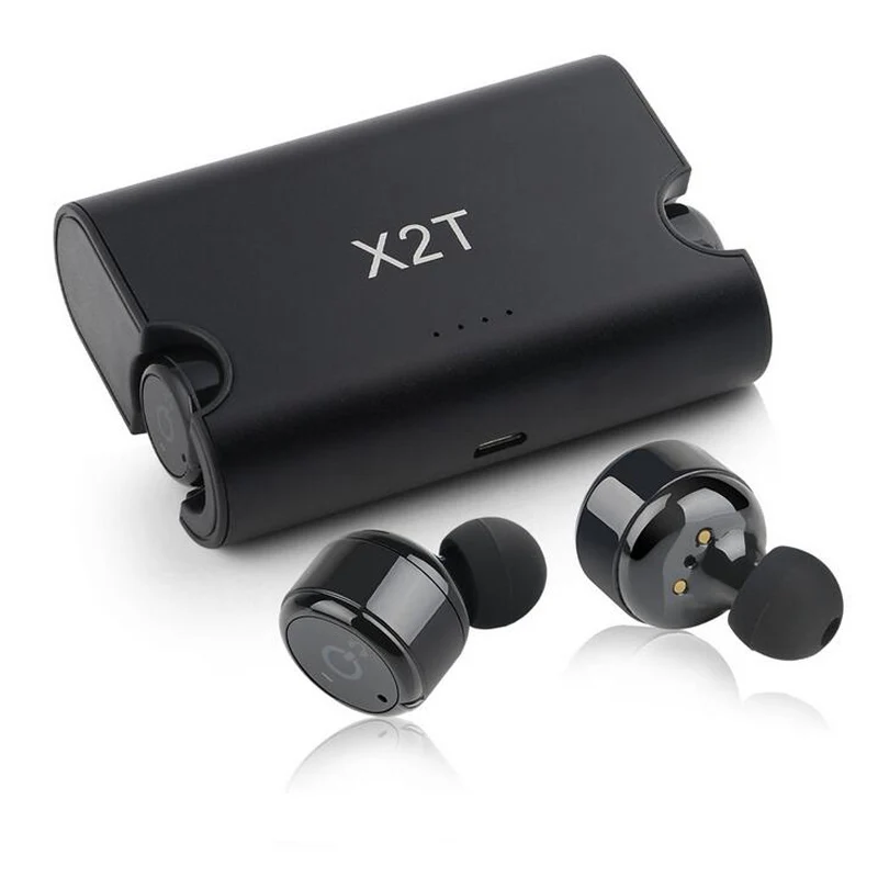 

2018 hot portable X2T earbuds super mini true wireless earphone with charger box Bluetooth CSR4.2 headphone for mobile phone