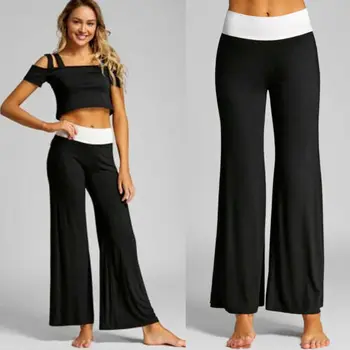 

Women Cotton Fitness Long Wide Pants