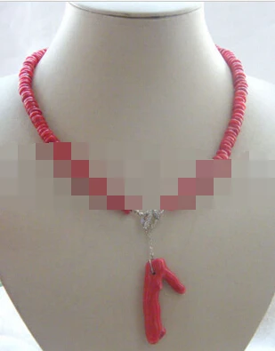 

FREE SHIPPING>>@> A906 Beautiful 18" red coral necklace - GP clasp