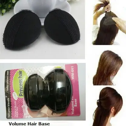 1sets 2pcs Black Hair Base Bump Styling Insert Tool Volume Bumpit