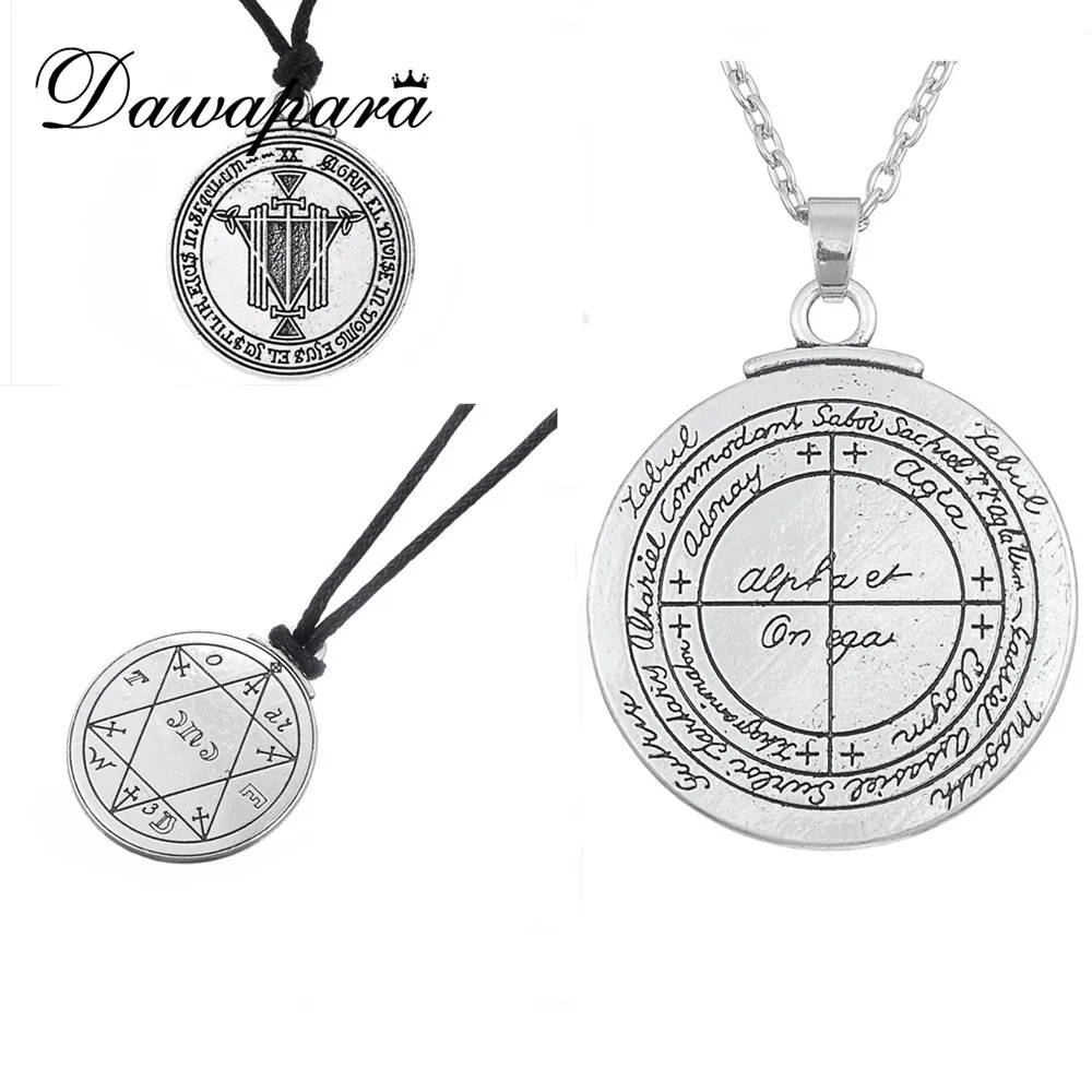 

Dawapara Supernatural Talisman for Good Luck Pentacle Pendant Necklaces Pagan Wiccan Jewelry Vintage Amulet for Men