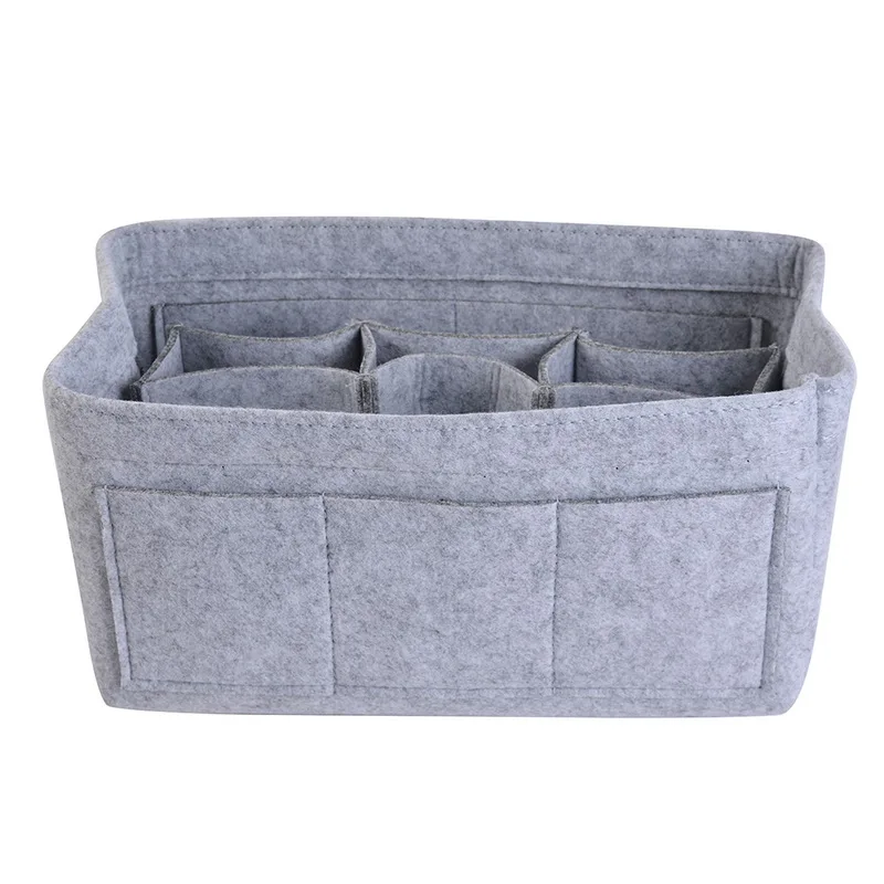 

Loozykit Felt Protable Travel Storage Bags Women Bag Gray Cosmetic Bag Makeup Organizer Container Luggage Package Accessories