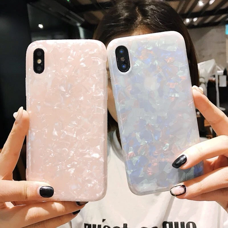 Модный мягкий силиконовый чехол с ракушками для Apple iPhone 6 6S 7 8 Plus X чехлы телефонов