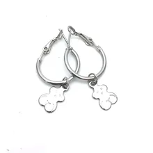 

1pair Stainless Steel Butterfly Shape Pendant Fashion Jewerly Zinc Alloy Earring Ear Hoop Earring For Girl Men