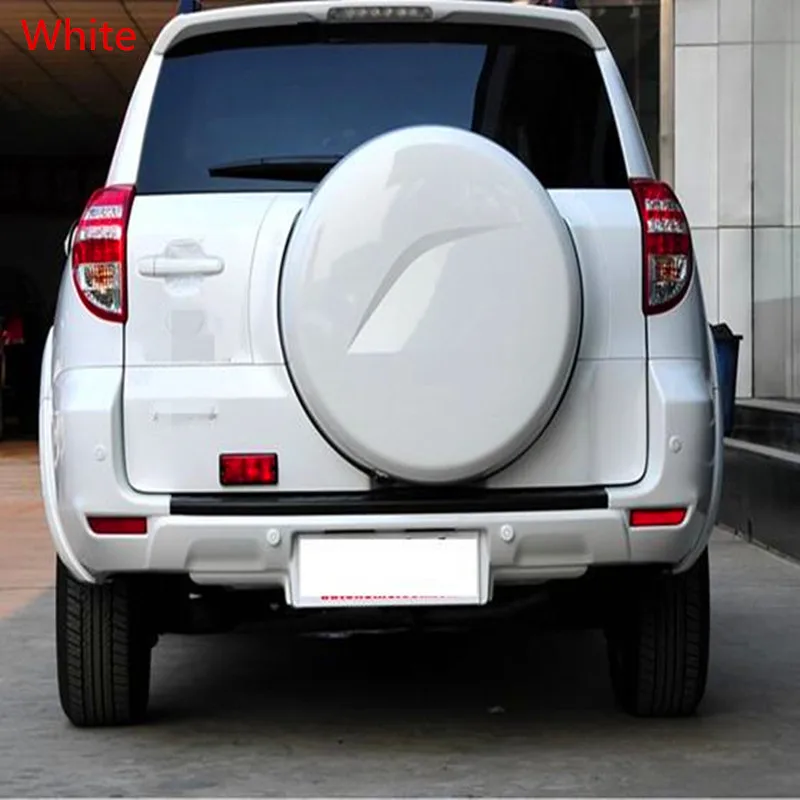 3 вида цветов черный, белый, серебристый Высокое качество ABS запасная шина крышка пластиковая запасная шина крышка подходит для 07-12 Toyota RAV4 - Цвет: Белый