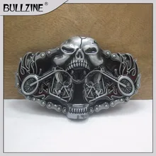 Крутая пряжка для ремня Bullzine 3D с отделкой оловянной FP-03647 подходит для 4 см ширина защелкивающаяся на ремне