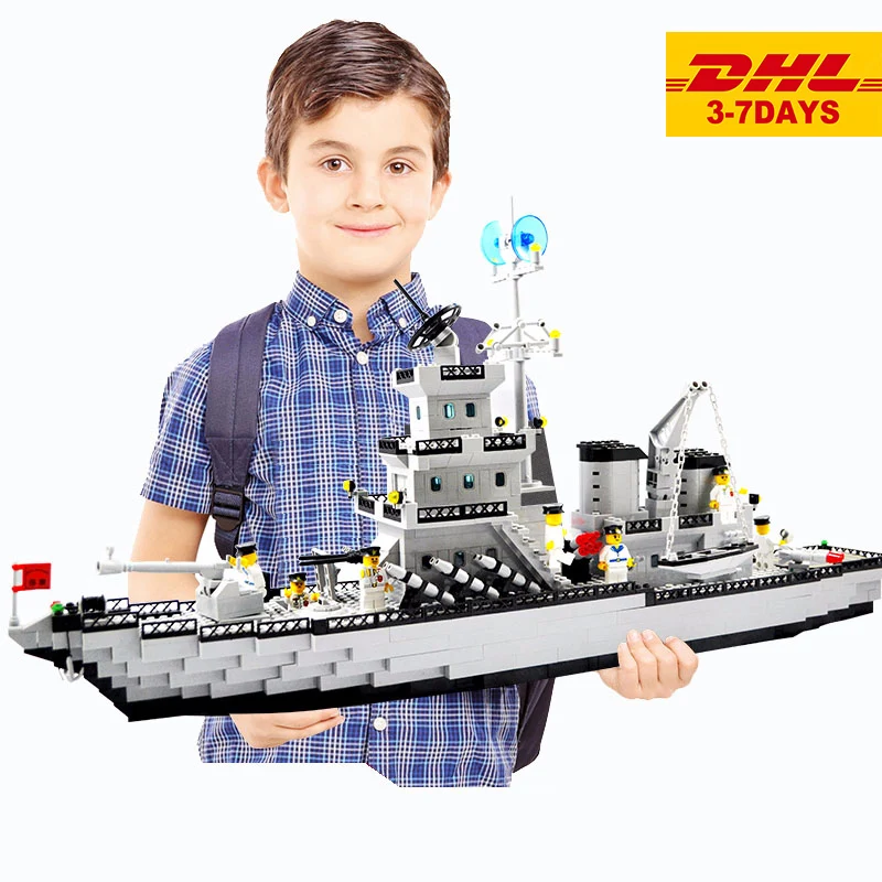 

Compatible Legoing Military cruiser submarine Aircrafted Carrier sets Building Blocks ship boat Weapon bricks Child kids toys