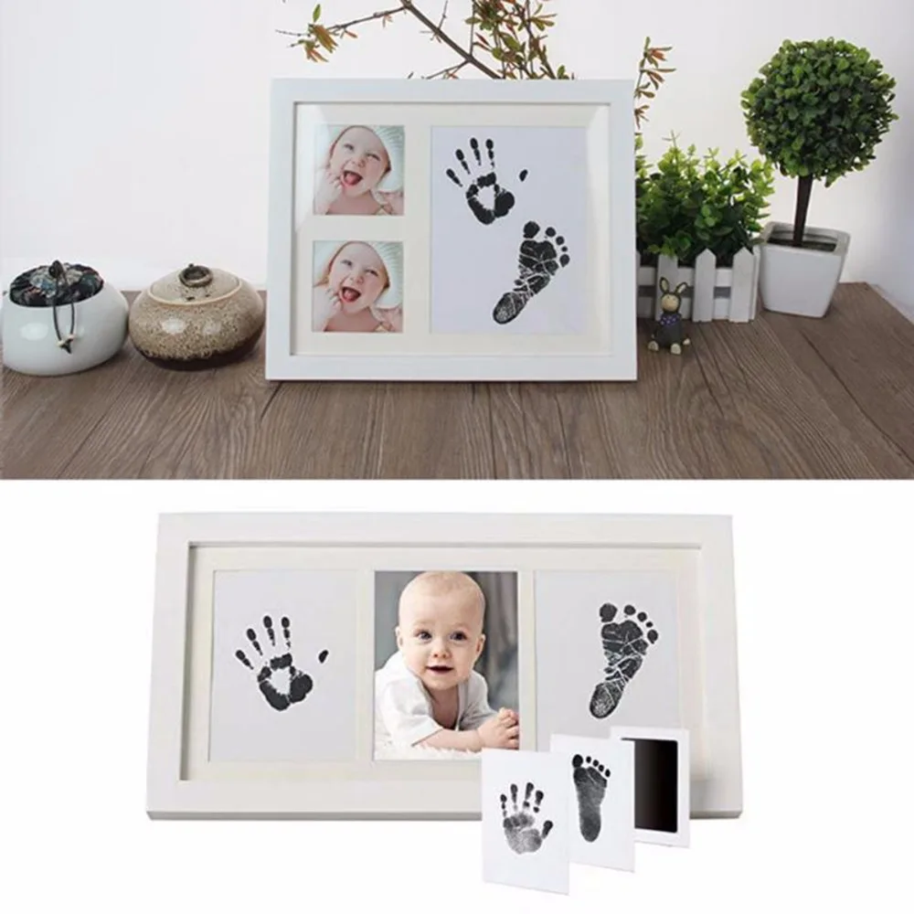 Baby Care нетоксичный ребенка фоторамка "сделай сам" Handprint след отпечаток комплект Детские сувениры литья глина печати новорожденных чернил Pad