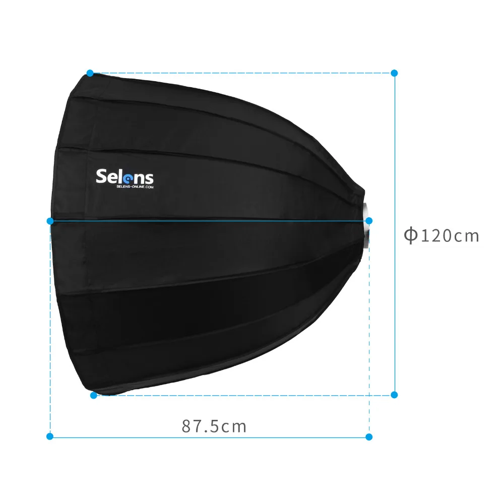 120cm 16-Rib Deep Parabolic Umbrella Hexadecagon