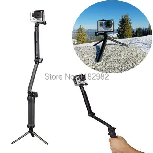  3-Way Monopod Arm Mount Adjustable stand Bracket Handheld Grip 3 Way Tripods For GoPro Hero 8 7 6 5