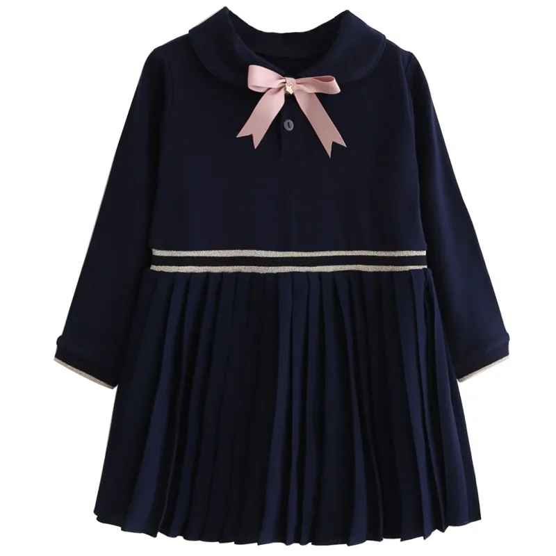 

2018 Autumn Baby girl Dress solid christmas dress long sleeve kids Princess Dress White new year costume holiday clothes