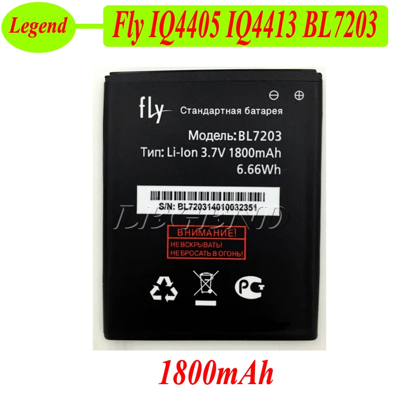 Аккумулятор Fly IQ4405 BL7203 1800 мАч для IQ4413 батарея AKKU PIL | Мобильные телефоны и