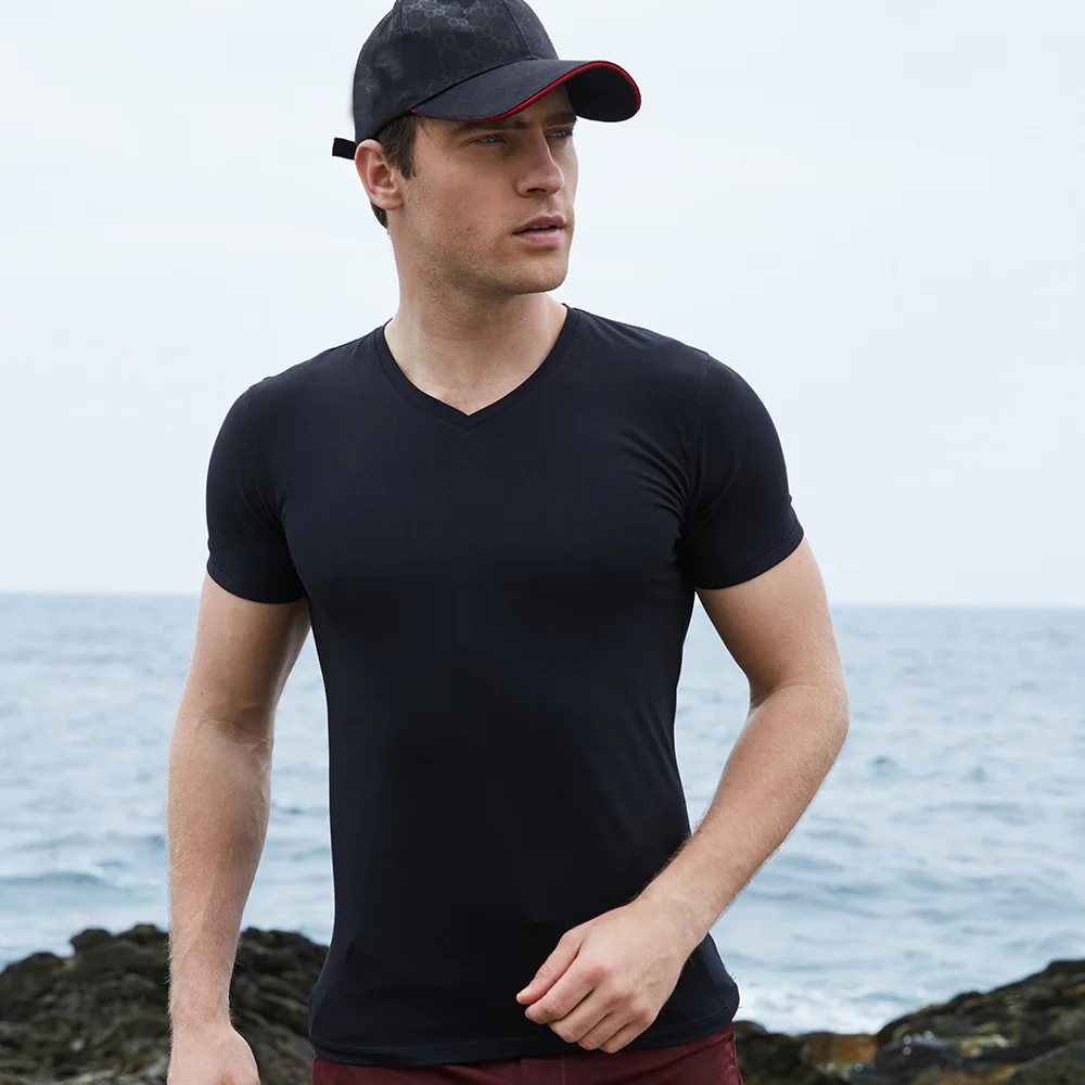  Fashion 2018 Summer 100% Cotton Breathable Pure Color T Shirt Men Short Sleeve Casual Male Tops Brand Clothing High Quality (17)