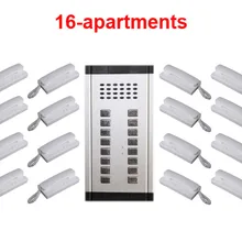 Легкая Установка прямая Пресс ключ аудио дверной телефон Домашний домофон аудио дверной звонок 2-проводной аудио домофон для 16 квартиры