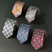 Шелковый Галстук для мужчин, жаккардовый тканый 7 см, Модный цветочный цветок, Pasiley, деловые галстуки для свадебной вечеринки, галстук, галстуки
