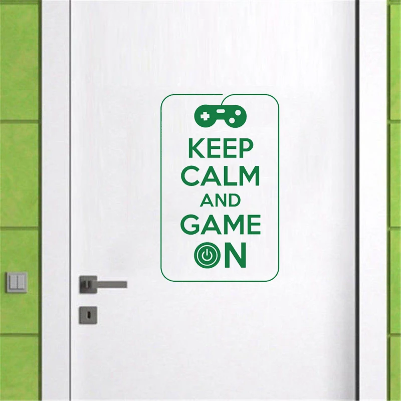 

Keep Calm And Game On Quotes Door Wall Stickers Vinyl Art Decals Special Interior Design Decor Game room decoration stickerZW148