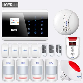 

KERUI 433Mhz Wireless PSTN GSM Home House Office Burglar Alarm Systems Security With Fire Smoke Natural Gas Detector