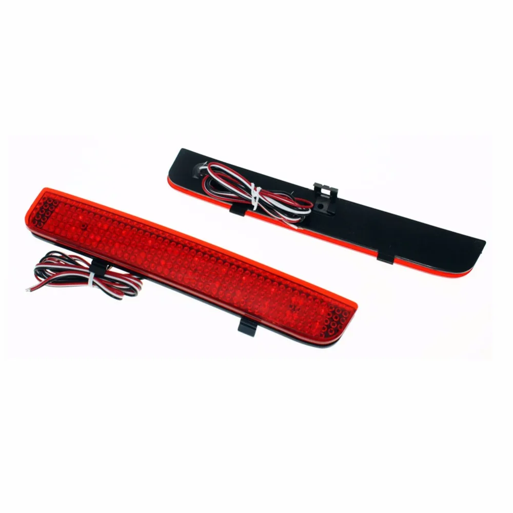 2x LED Red Lens Rear Bumper Reflector Light Car Styling Fog Parking Warning Brake Light Tail
